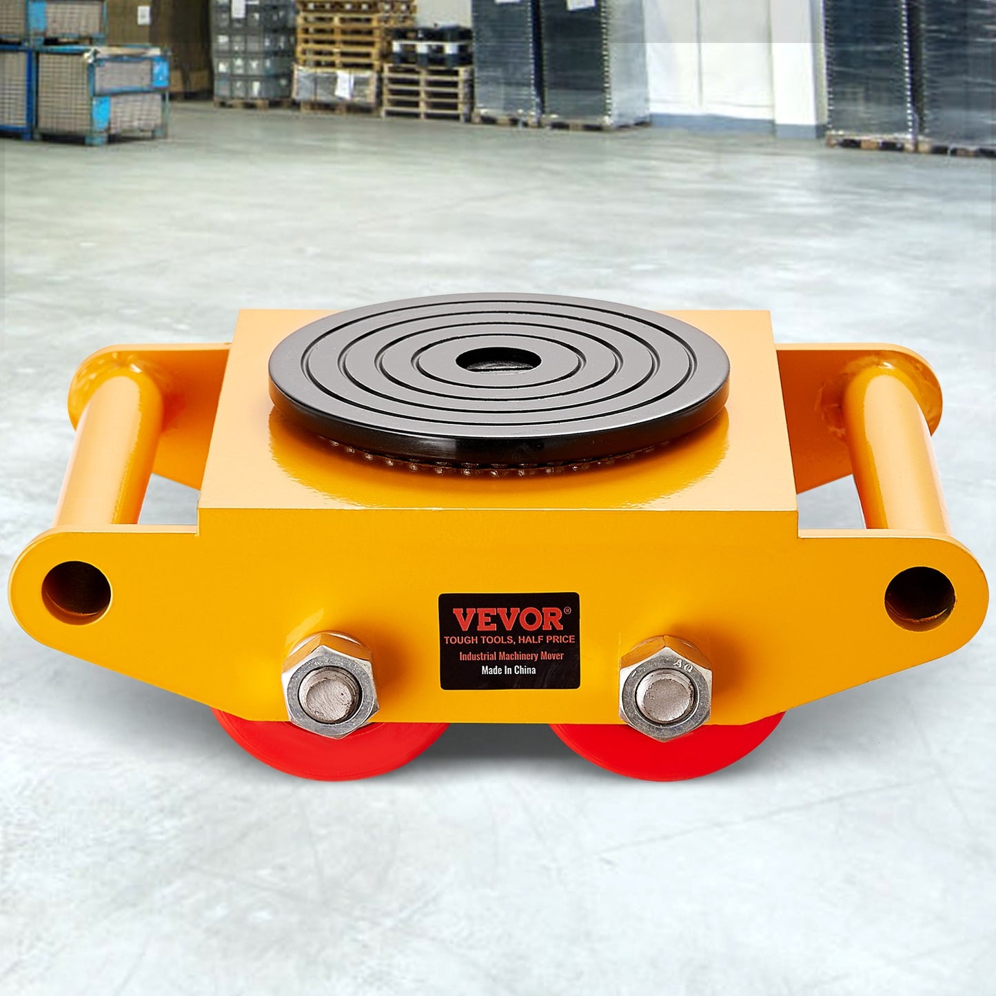 Skate Dolly – Machine Dolly – Verhuiswagen – Machine Verplaatswagen – Industriële Dolly – Draagvermogen 6 Ton – Carbonstaal Frame Met 360° PU Wielen