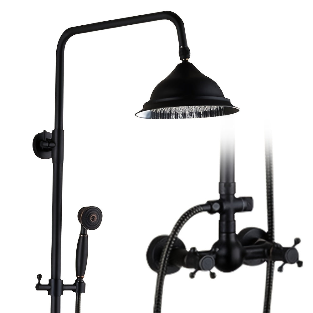 Regendouche – Douche Set – Thermostaatkraan – Wandmontage – Ronde Douchekop – RVS Chroom Afwerking – Ingebouwde Thermostaat – Duurzaam & Eenvoudig Te Installeren