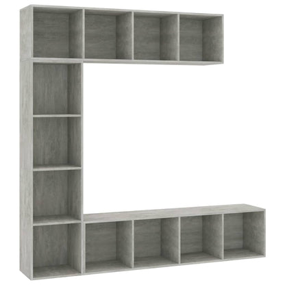 Boekenkast – Boekenrek – Opbergkast – Vakkenkast – Stellingkast – Betongrijs – 12 Vakken – Vochtbestendig Hout