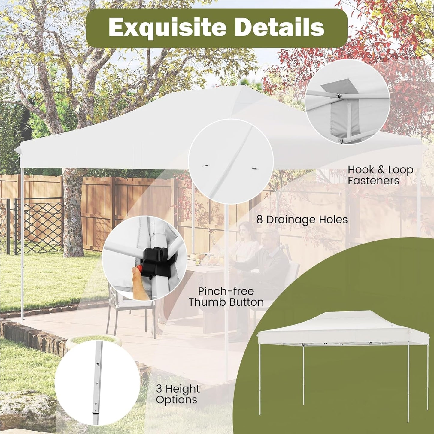 Pop-Up Pavilion – Partytent – Vouwtent – Schaduw Tent – Tuin Tent – 3 x 4,5 Meter – Waterafstotend Oxford Doek – Verstelbare Hoogte