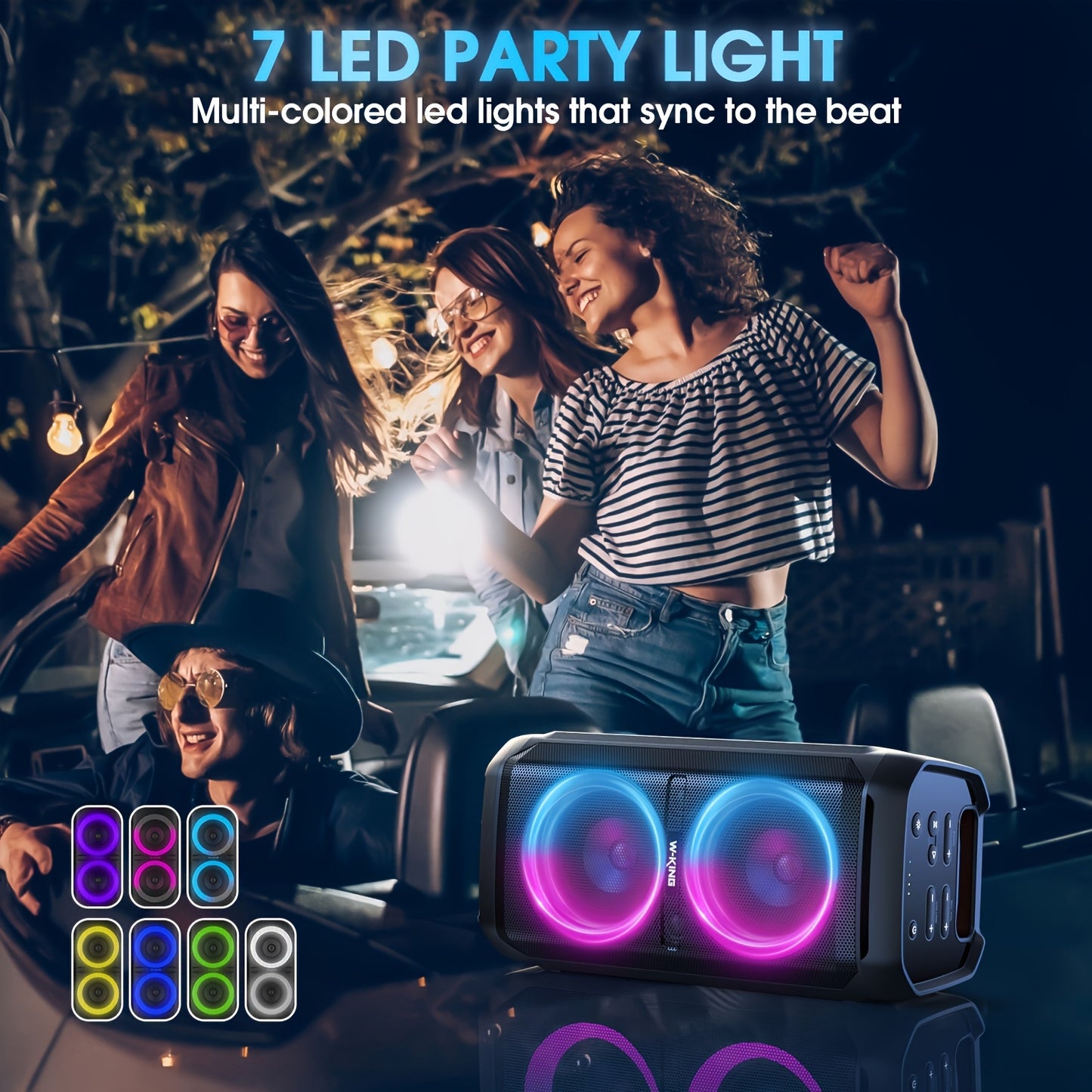 Draadloze Party Speaker – Bluetooth Speaker – Feest Speaker – Outdoor Speaker – Karaoke Speaker – 100W Krachtig Geluid – RGB Verlichting & Ingebouwde Microfoon