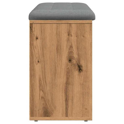 Modern Solid Wood Shoe Bench with Cushioned & Storage - Heavy-Duty Entryway Bench, Particle Board-Free, Oak (102x32x50cm) - Freestanding Hallway Furniture, Shoe Cabinet for Hallway or