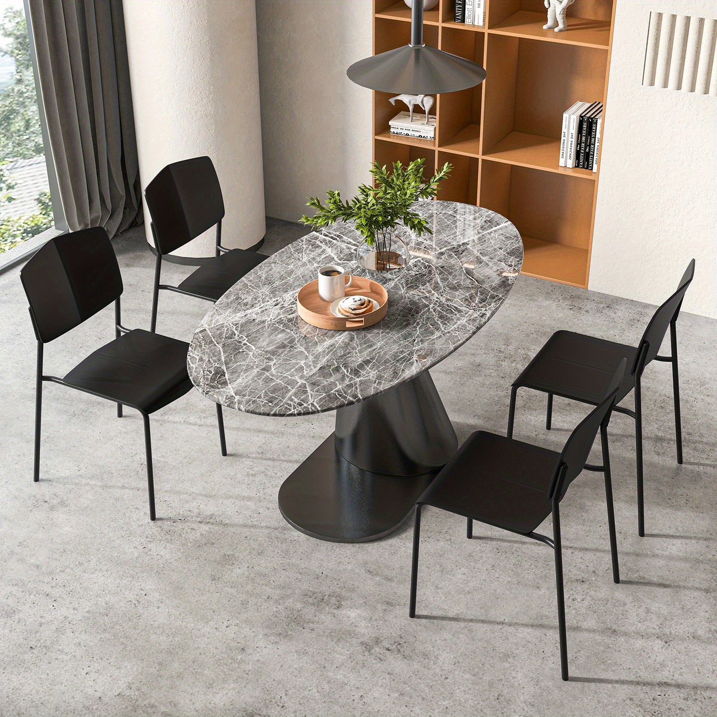 Eetkamerstoelen – Stoelen – Keukenstoelen – Stapelbare Stoelen – Zwarte Kuipstoelen – Duurzaam PP-Plastic – Metalen Poten – Ergonomisch Comfort – Draagkracht 160 kg