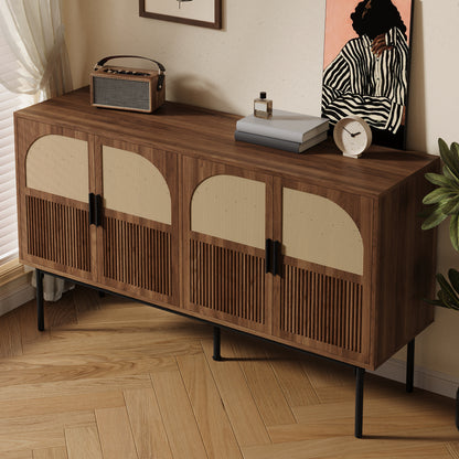 Dressoir – Sideboard – Buffetkast – Opbergkast – Wandkast – Minimalistisch Design – Duurzaam Niet-Houten Materiaal – 140 cm Breed – Eenvoudige Montage – Neutrale Kleur