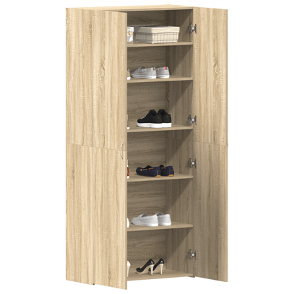Schoenenkast – Schoenrek – Schoenopberger – Schoenenschrank – Schoenenmeubel – 14-18 Paar Schoenen – Modern Chêne Sonoma Hout – 80x35,5x180 cm