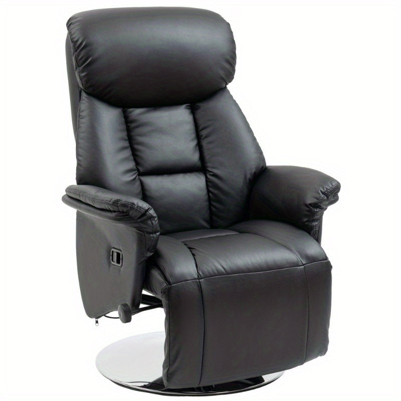 Relaxfauteuil – Recliner Stoel – Tv Stoel – Verstelbare Stoel – Relaxstoel – Handmatig Verstelbaar – Zwart Kunstleer – Max 150kg