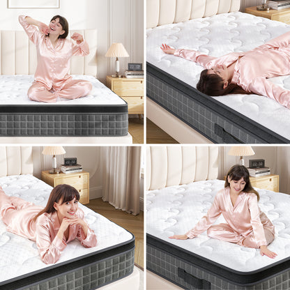 Mattress Pressure Relief Extra Long Twin Mattresses with Breathable Memory Foam & Individual Pocket Spring