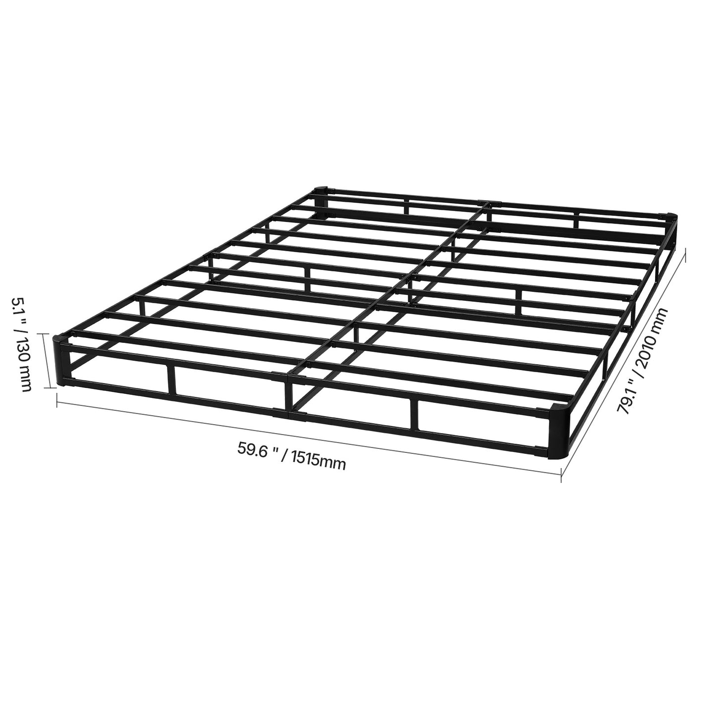 Boxspring Frame – Bedbodem Frame – Matras Ondersteuning – Bed Frame Queen Size – Stevig Metalen Frame – 79,1 x 59,6 cm – Afneembare Stoffen Hoes
