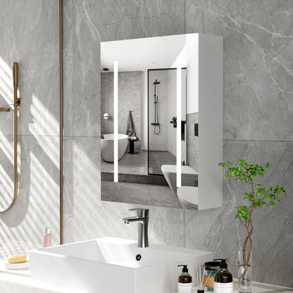 Badkamerspiegel – Spiegelkast – Medicijnkast – Wandkast – Spiegelkast Met Opbergruimte – Set Van 2 – 60x45 cm – Verstelbare Planken – Wandmontage