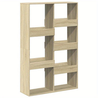 [Home Organization] Sonoma Oak Finish 5-Tier Bookshelf - Sturdy, Durable, and Moisture-Proof Wooden Storage with Smooth Surface for Living Rooms, Offices, Bedrooms, and Study Areas, Standing Shelf