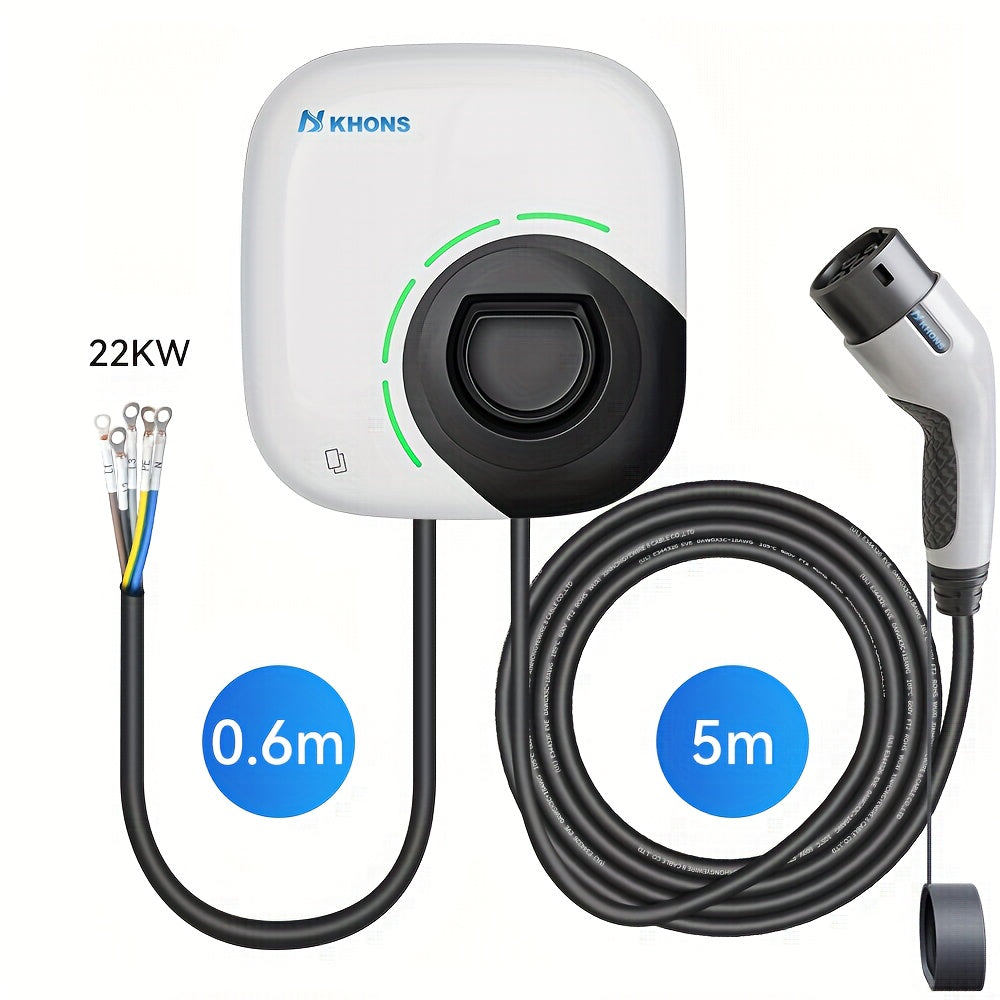 EV-lader – EV-oplader – Laadstation – Laadpaal – Thuislader – 22 kW 3-fase – Type 2 Stekker Met App-Bediening