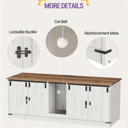 Kattenbakhuis – Kattenbakmeubel – Kattenbakkast – Kattenhuis – Kattenbench – Privacy En Geurvermindering – Gelamineerd Hout 140x50x53 cm