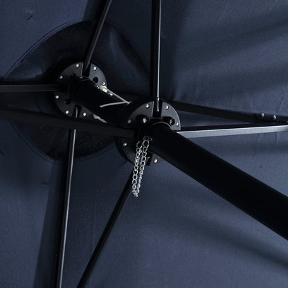 Tuinparasol – Terrasparasol – Marketparasol – Zweefparasol – Dubbelzijdige Parasol – 4,8 Meter Groot – Crank Kantelbaar – Marineblauw