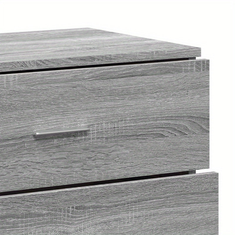 Sideboards – Dressoir – Kast – Opbergmeubel – Wandmeubel – Set van 2 – 60x39x80 cm – Bewerkt Hardhout – Grijs Sonoma – Verwijderbare Planken – Ruimtebesparend