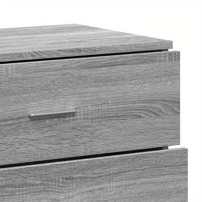 Sideboards – Dressoir – Kast – Opbergmeubel – Wandmeubel – Set van 2 – 60x39x80 cm – Bewerkt Hardhout – Grijs Sonoma – Verwijderbare Planken – Ruimtebesparend