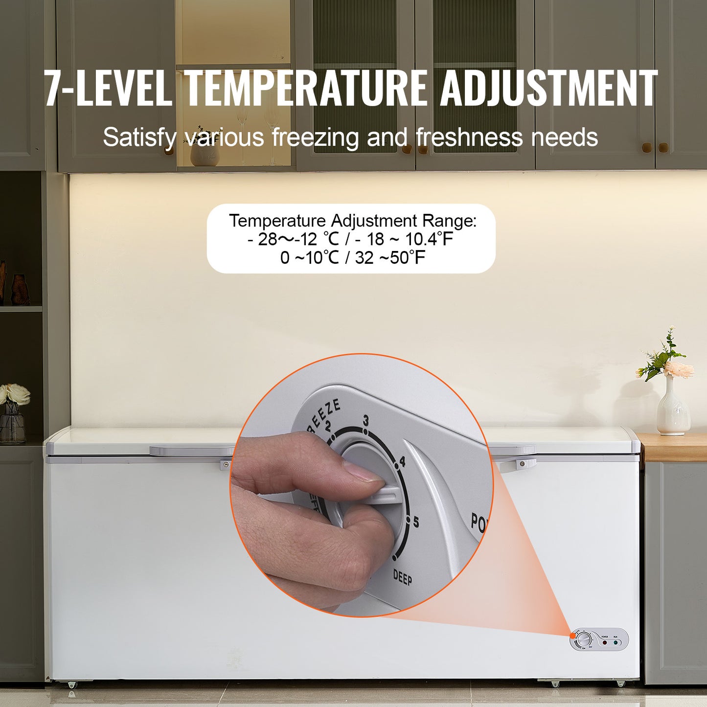Vriezer – Diepvrieskist – Vrieskast – Diepvriezer – Vrieskist – Grote 561L Inhoud – Instelbare Thermostaat