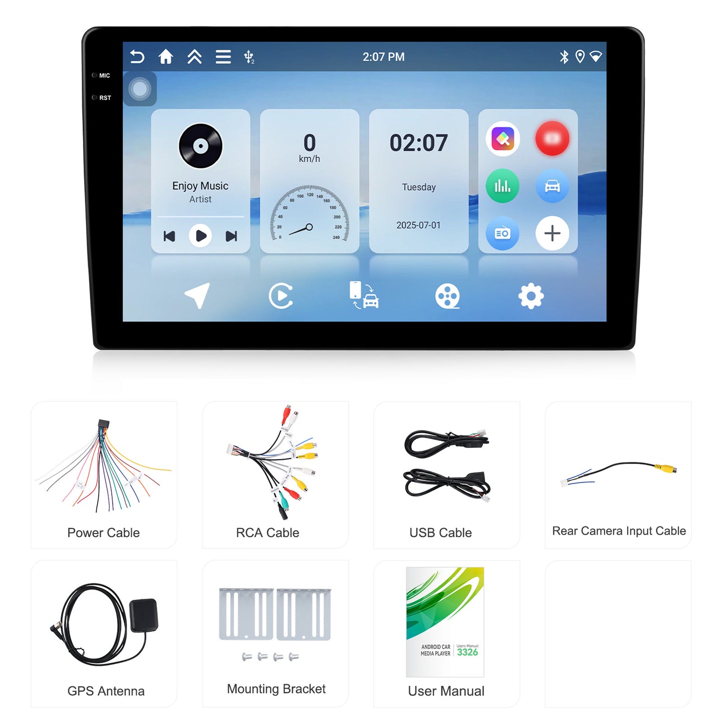 Android 15 Autoradio – Multimedia Speler – GPS Navigatie – Dubbele DIN Stereo – Touchscreen Radio – 10 Inch HD Scherm – Ingebouwde Achteruitrijcamera – Wi-Fi Connectiviteit