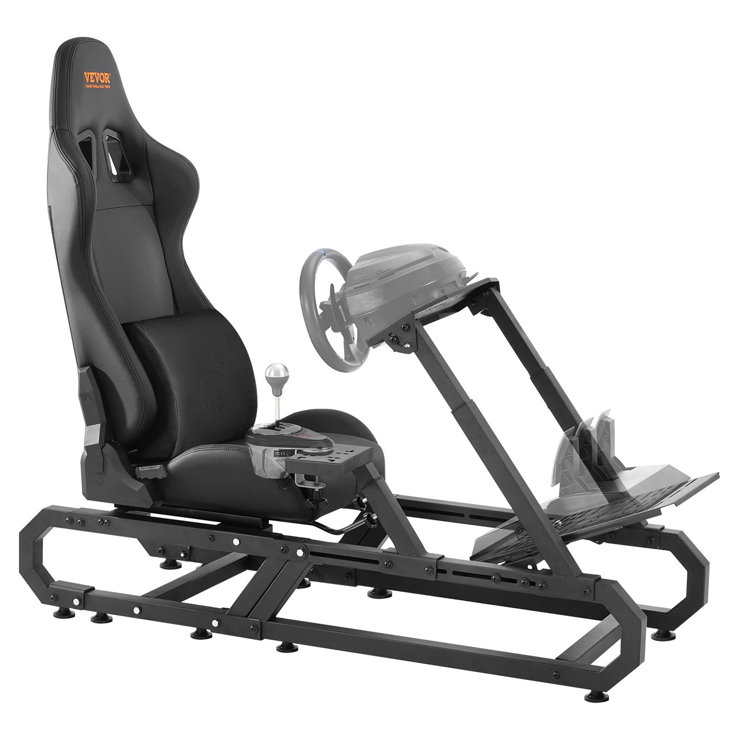 Racing Wheel Stand – Racestuur Standaard – Race Cockpit – Sim Racing Frame – Stuurwielhouder – Carbon Staalconstructie – Verstelbare Hoogte 60,5-79,5 cm