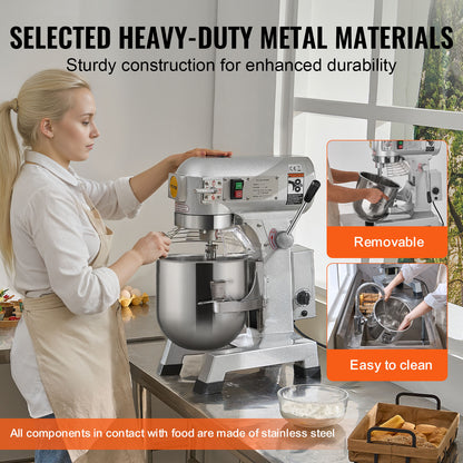 Professionele Foodmixer – Keukenmixer – Deegmixer – Keukenrobot - Mengmachine – 14 Liter Mengkom – 550W Motor – RVS Materialen