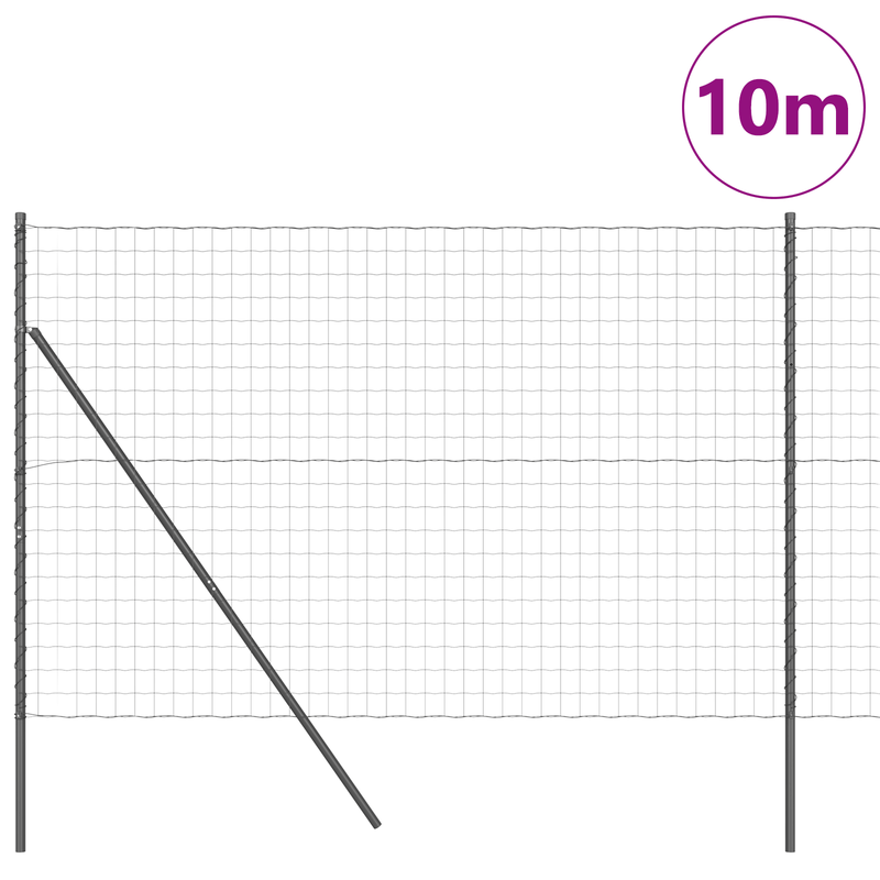 Recinzione Euro 7-Post 1.5x10m - Zincato Grigio Metal Garden Trellis with 7 Horizontal Bars, Sturdy Reinforced Posts for Climbing Plants, Ivy, Roses & Roses - Durable Outdoor Plant Support, Garden Trellis for Climbing Plants,