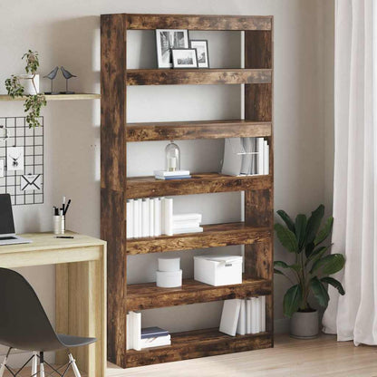 Wandplank – Boekenplank – Muurplank – Opbergplank – Displayplank – 6 Lagen – Smoked Oak Hout – Ruimtebesparend & Stevig