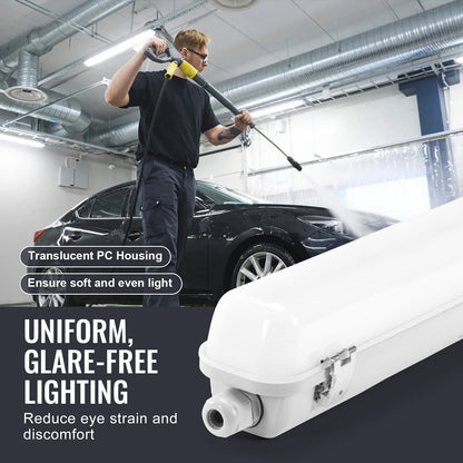 Led Armatuur – LED Plafondlamp – Werkplaatsverlichting – Vapor tight lamp – Industrieel armatuur – 60W – 7400LM – IP65 Water- en Stofdicht – 5000K Daglichtkleur