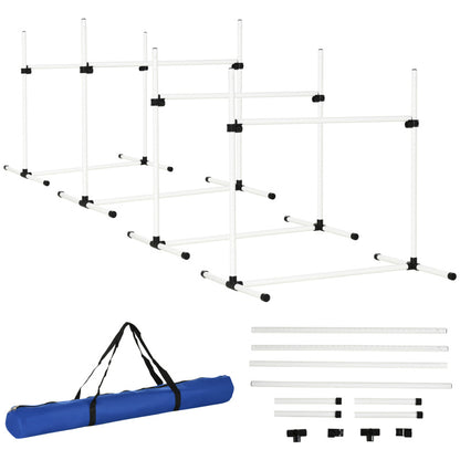 Agility Set Hond – Hondenhindernis – Training Set – Hondenparcours – Slalom Palen – Duurzaam Kunststof – 99x65x94 cm – Compleet Trainingspakket