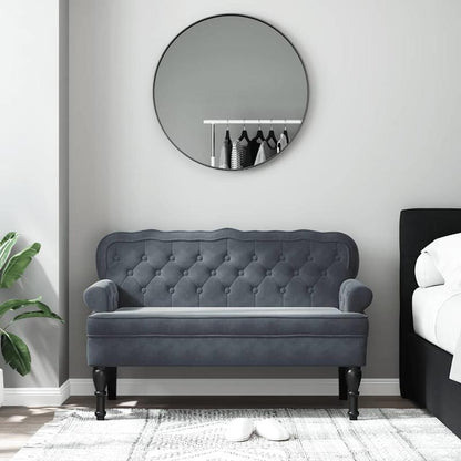 Leisure Chair – Fauteuil – Zitstoel – Lounge Chair – Tuinstoel – Donkergrijs Velvet – Robuust Hardhout – Comfortabel Groot Formaat 119,5x64,5x75 cm