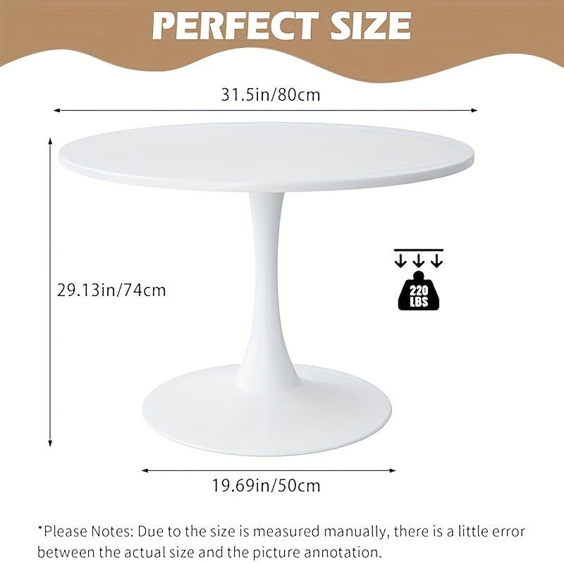 Eettafel – Ronde Tafel – Keukentafel – Kleine Eetkamertafel – Balkon Tafel – Houten Tafelblad – Compact Ø 80 cm