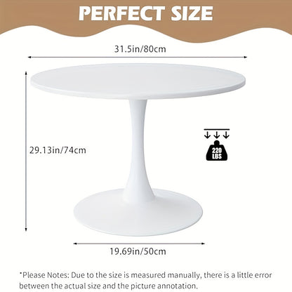 Eettafel – Ronde Tafel – Keukentafel – Kleine Eetkamertafel – Balkon Tafel – Houten Tafelblad – Compact Ø 80 cm