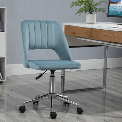 Bureaustoel – Office Chair – Werkstoel – Gaming Stoel – Draaistoel – Verstelbare Zithoogte 31-38 cm – 360° Draaibaar – Stevig Roestvrij Stalen Frame – Ergonomisch Comfort – Blauw