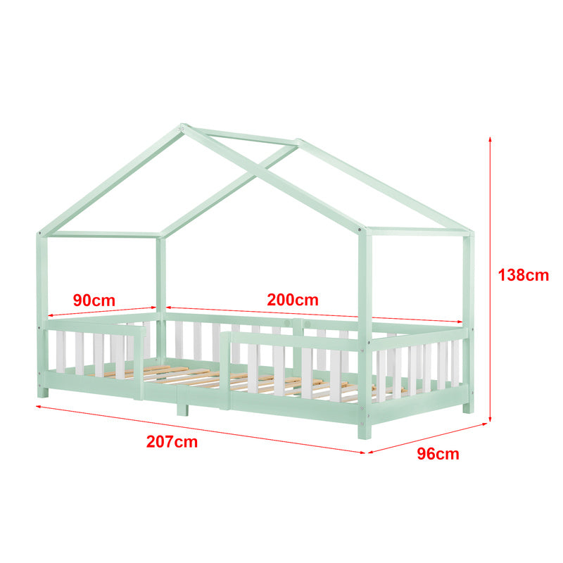 Kinderbed – Kinderbedden – Bedhuisje – Kinderbed Frame – Kinderbed 120x200cm – Valbeveiliging – Massief Dennenhout