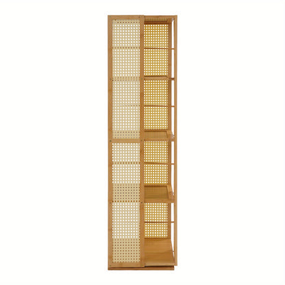 Boekenkast – Boekenrek – Opbergkast – Vakkenkast – Stellingkast – Draaibaar 360° – Duurzaam Moso Bamboe & Kunststof – Ruimtebesparend Verticaal Ontwerp – 123 cm Hoogte – 10 kg Draagvermogen per Plank