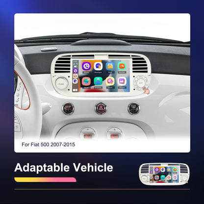 Autoradio Fiat 500 – Car Stereo – Multimedia Speler – Navigatiesysteem – Auto Radio – Met Camera & Microfoon – 7 Inch HD Scherm – Draadloze CarPlay & Android Auto