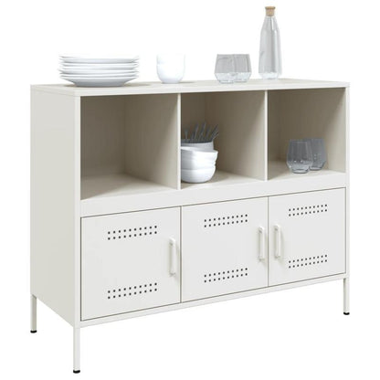Sideboard 100.5x39x79cm white steel Practical and removable