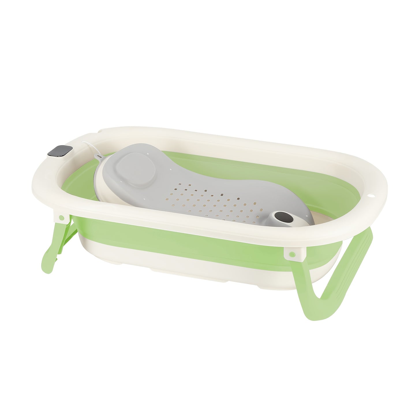 Collapsible Pet Bathtub and Washing Station - Portable Dog Bath Tub with Drain Plug, Space-Saving Bathing Basin & Multi-Purpose Laundry/Storage Basket, Lightweight Non-Slip Design, Compact Foldable Bath Tub for Small Dogs, Ea