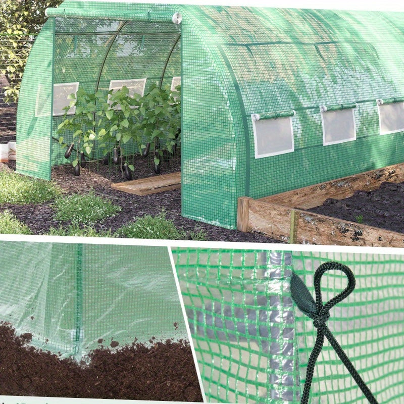 Kweekkas – Broeikas – Tuinkas – Foliekas – Serre – Polytunnel – Stalen Frame – 3,97x3x2 m – UV Bescherming – Groen