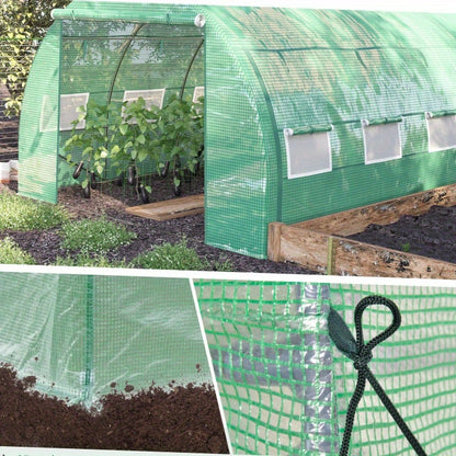 Kweekkas – Broeikas – Tuinkas – Foliekas – Serre – Polytunnel – Stalen Frame – 3,97x3x2 m – UV Bescherming – Groen