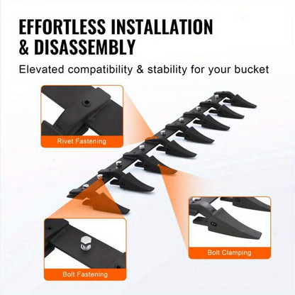 Grondverzetbak – Bak met Tanden – Schepbak – Laadschop – Grondbak – 167,64 cm Lang – 8 Tanden – Draagcapaciteit 2068 kg – Bolt-On Bevestiging – Duurzaam Staal – Beschermt Bucket