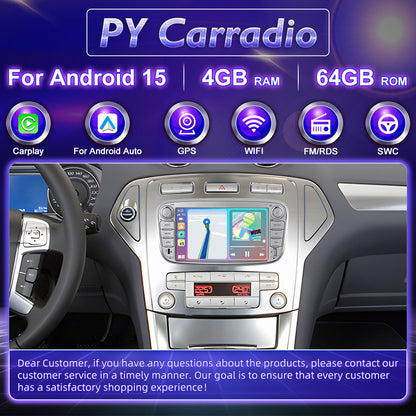 Autoradio – Car Stereo – Auto Radio – Multimedia Speler – Navigatiesysteem – 7 Inch Touchscreen – Android 15 – GPS WiFi Bluetooth 5.0