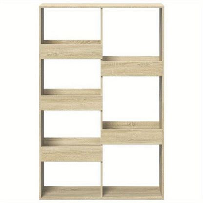 [Home Organization] Sonoma Oak Finish 5-Tier Bookshelf - Sturdy, Durable, and Moisture-Proof Wooden Storage with Smooth Surface for Living Rooms, Offices, Bedrooms, and Study Areas, Standing Shelf