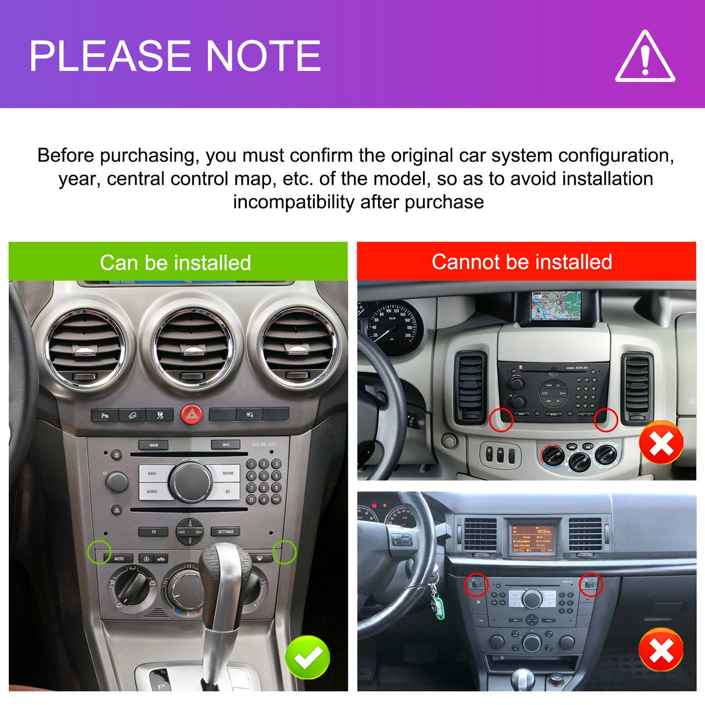 for Opel Corsa/Astra/Zafira/ Meriva/Vivaro/Combo Car Android 15 Car Stereo with 7” Touchscreen, CarPlay & Android Auto, Quad-Core Processor, 2+64GB, Navigation, WiFi, Steering Wheel Control, FM Radio, Compatible with (2003-