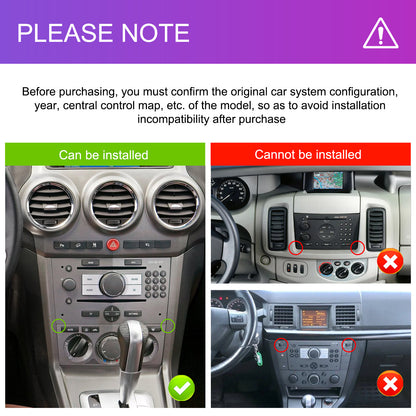 for Opel Corsa/Astra/Zafira/ Meriva/Vivaro/Combo Car Android 15 Car Stereo with 7” Touchscreen, CarPlay & Android Auto, Quad-Core Processor, 2+64GB, Navigation, WiFi, Steering Wheel Control, FM Radio, Compatible with (2003-
