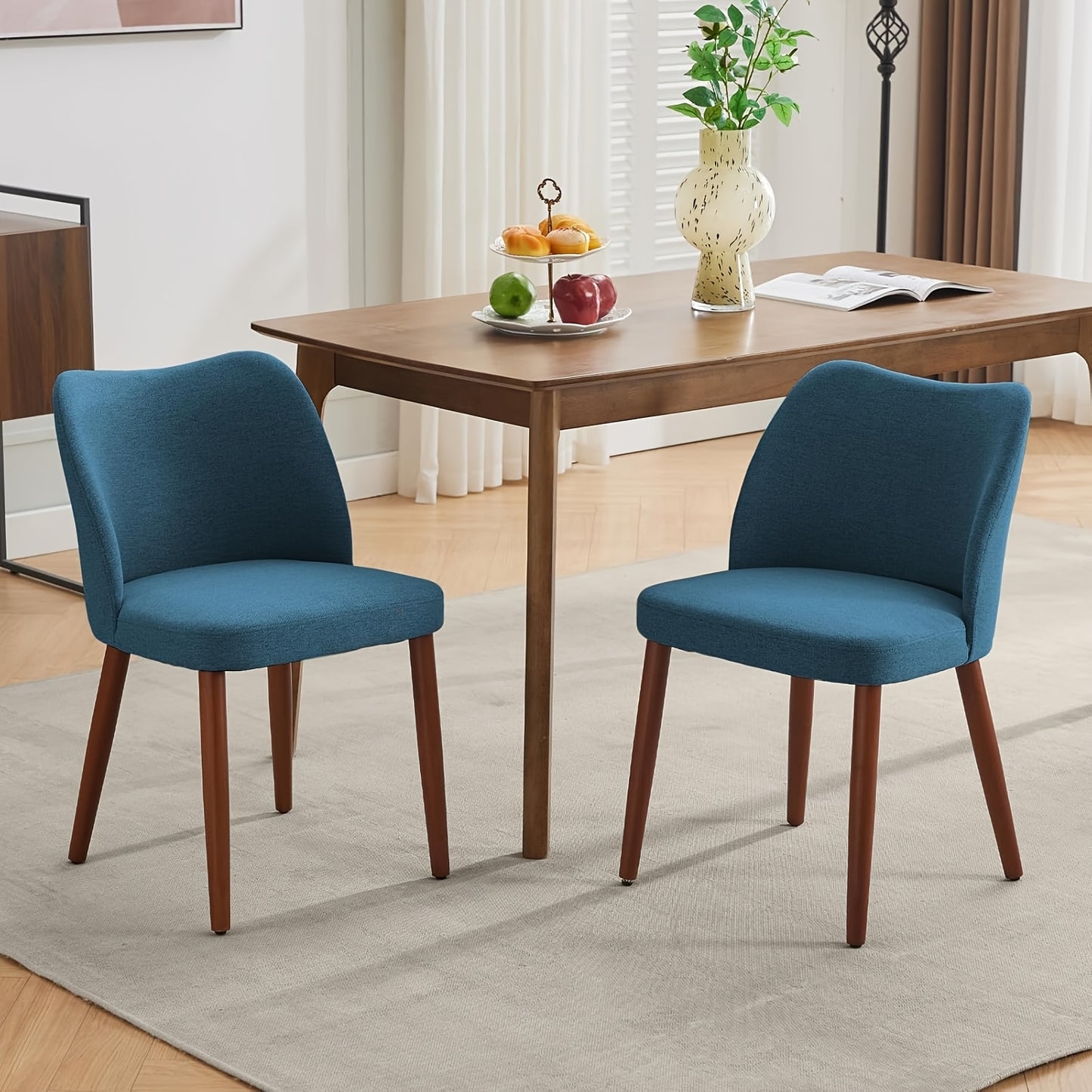 Eetkamerstoel – Stoel – Kuipstoel – Draaistoel – Keukenstoel – Mid Century Design – Ergonomische Stevige Rugleuning – Set Van 2 Groen