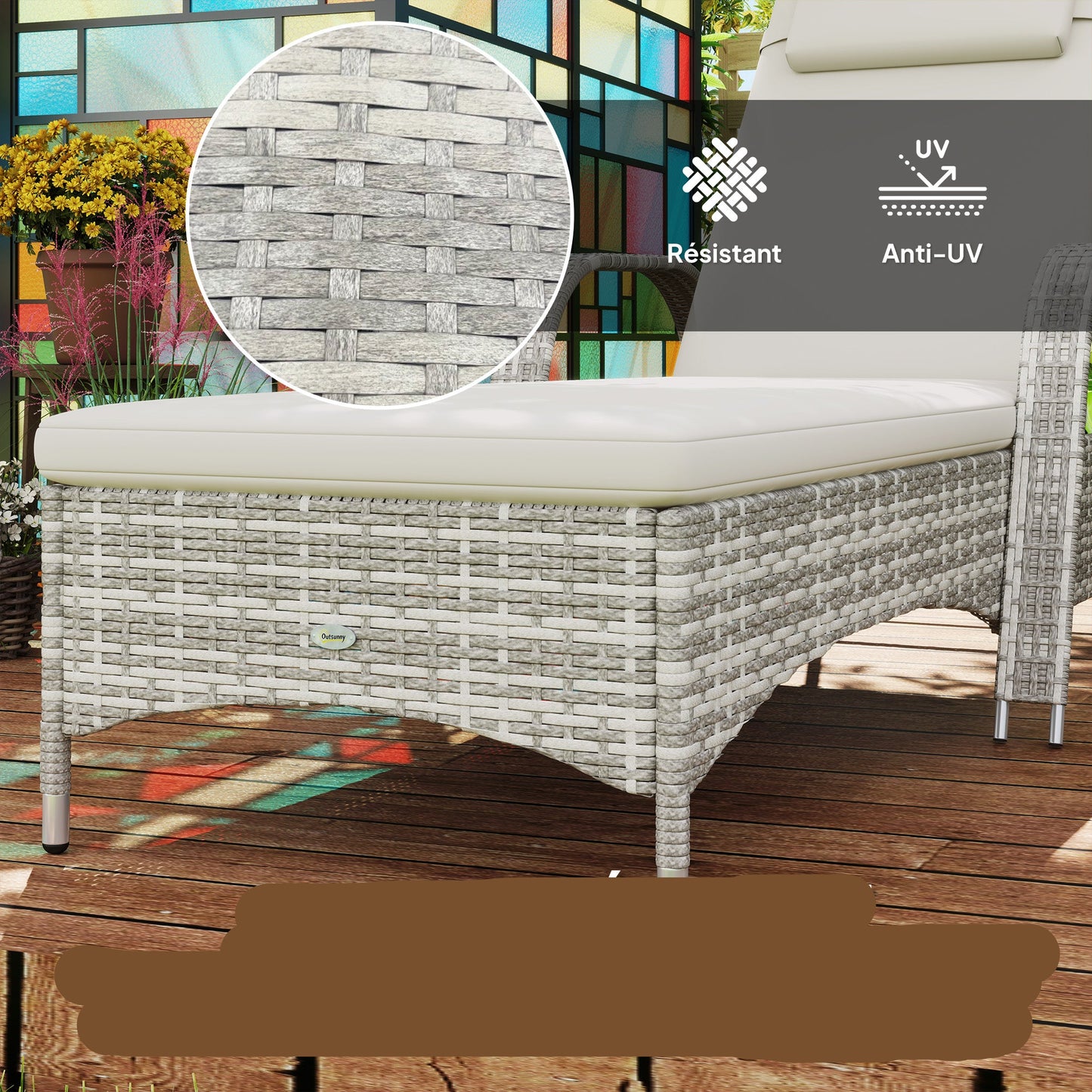 Verstelbare Ligstoel – Ligbed - Tuinstoel – Loungebed – Relaxstoel – Zonnebed – Metalen Frame – Resin Rattan