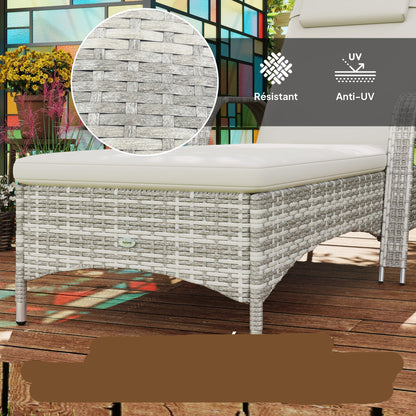 Verstelbare Ligstoel – Ligbed - Tuinstoel – Loungebed – Relaxstoel – Zonnebed – Metalen Frame – Resin Rattan