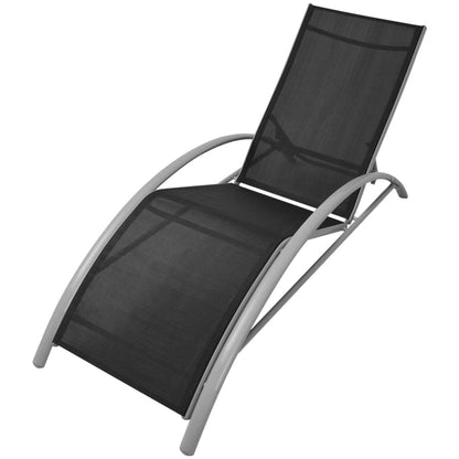 Loungeset – Tuinset – Ligstoel – Loungestoelen – Aluminium Frame – 5 Verstelbare Rugleuningen – Inclusief Parasol