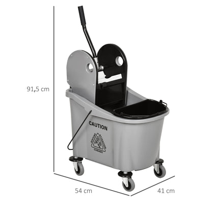 Mopwagen – Mopemmer – Dweilwagen – Vloerwisser – Dweilsysteem – 36 Liter Inhoud – Waterseparator Met 4 Wielen