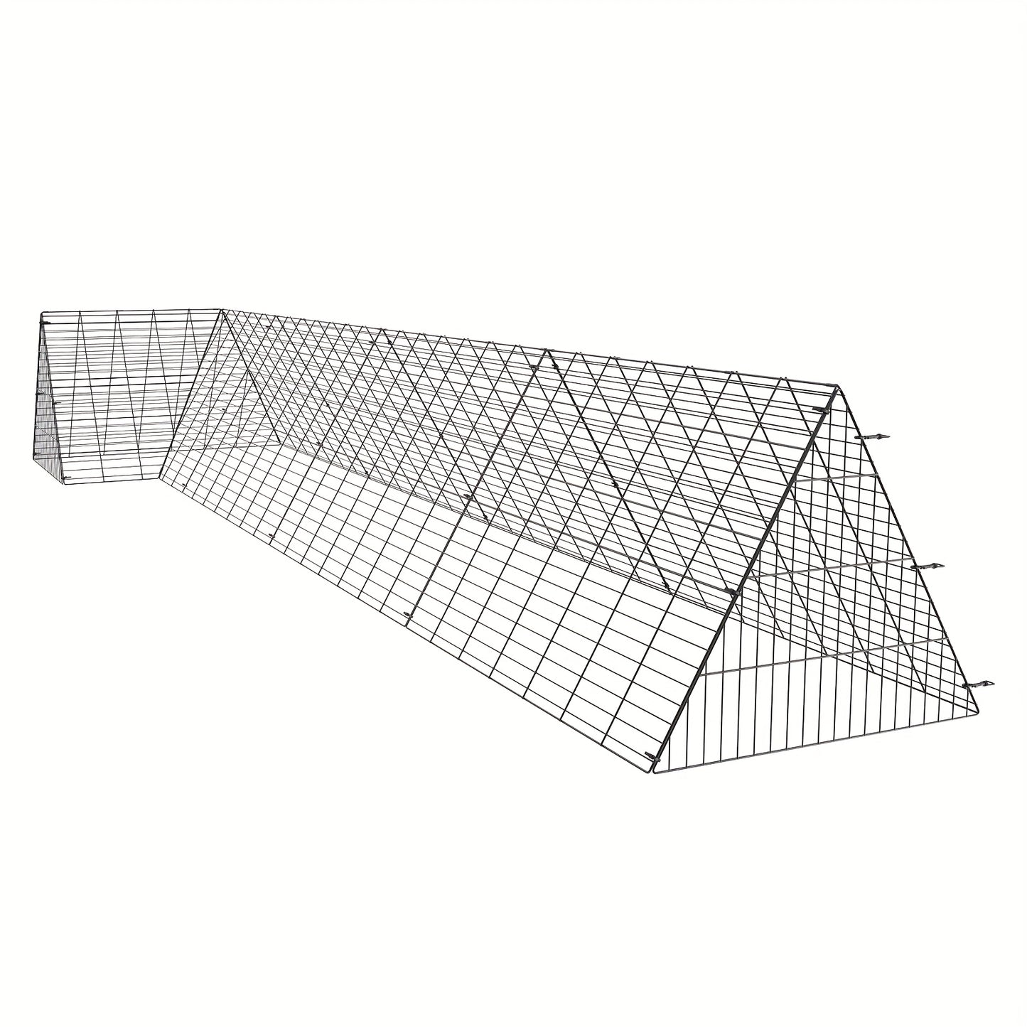 Kippenren – Kippenrennet – Kippenhok – Kippenloop – Dierenren – Set Van 2 Metalen Tunnels – Stevig Hoekframe – 7,3 Meter Lang