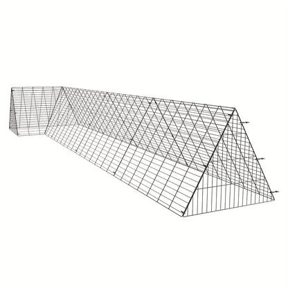 Kippenren – Kippenrennet – Kippenhok – Kippenloop – Dierenren – Set Van 2 Metalen Tunnels – Stevig Hoekframe – 7,3 Meter Lang